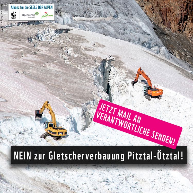 Nein zur Gletscherverbauung! - Mailing-Aktion
