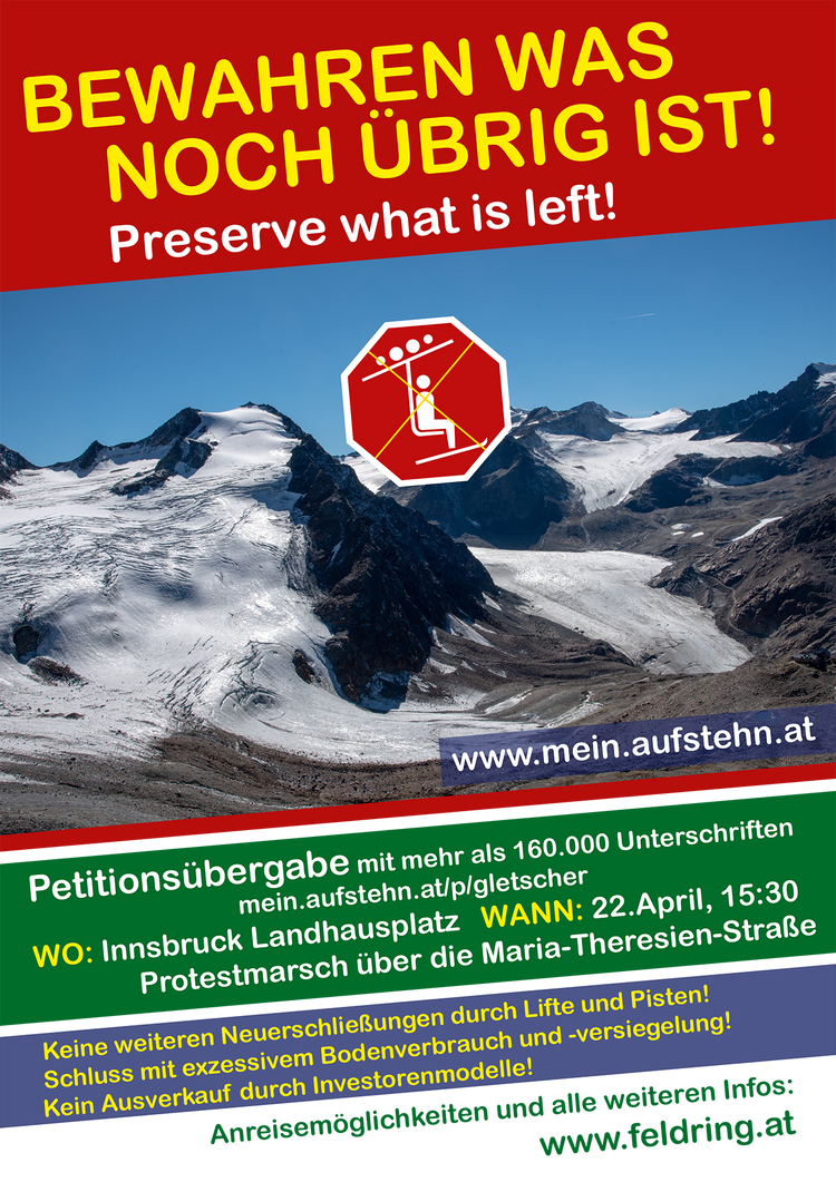 22.4.22 | Landhausplatz Innsbruck | Demonstration und Petitionsübergabe gegen Zusammenschluss Pitztal-Ötztal
